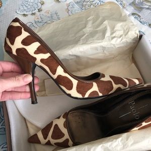 Linea Paolo Germaine Calf Hair Giraffe Print Pumps